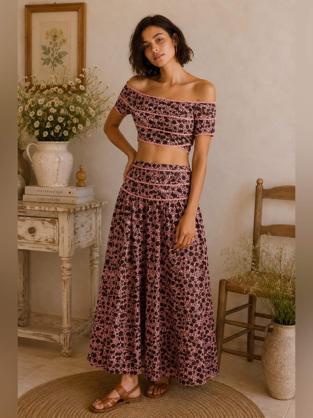 Anthropologie NWT Two-Piece Matching Set Top 4 Skirt 6